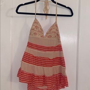 Free People embroidered halter top